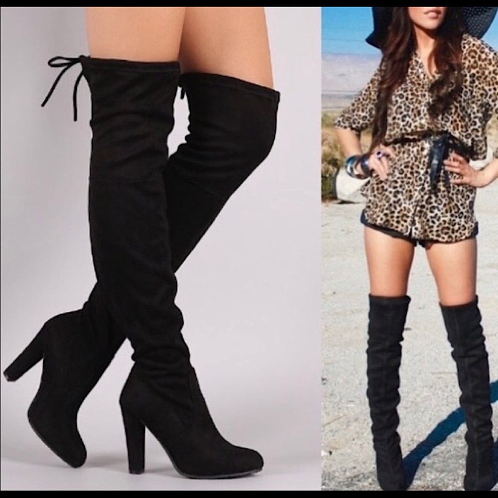 ZIGI SOHO Brock Over-the-knee Soft Faux Suede Boots in Black, 6.5